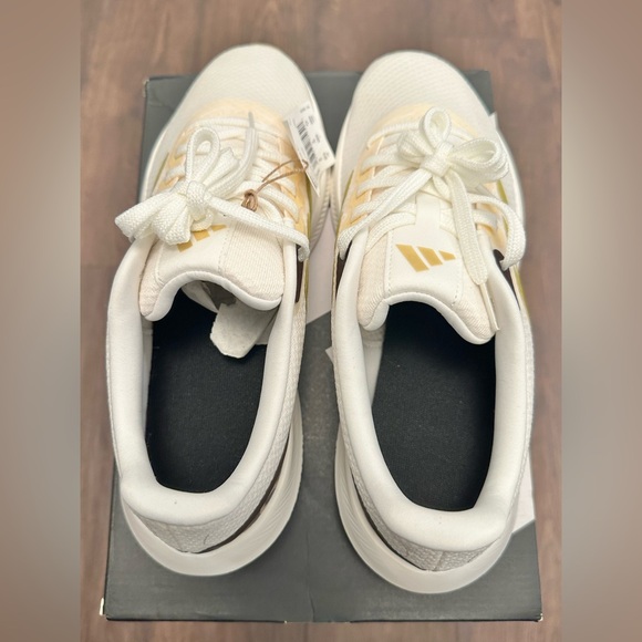 Adidas Women’s Runfalcon 3 Core White Gold Metallic Magic Beige, Size 9.5 - Picture 7 of 10